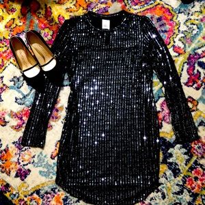 🎈B Darlin Black Sequin Sheath Dress
